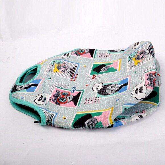 NWOT Funky Cat Pop Art Neoprene Lunch Bag Tote - Insulated, Reusable, Cute! - Picture 9 of 9